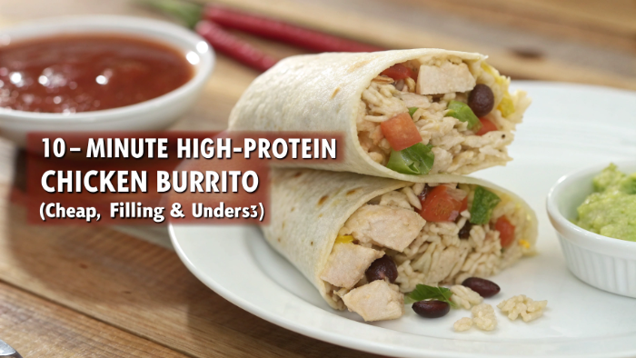 10-Minute High-Protein Chicken Burrito (Cheap, Filling & Under $3)