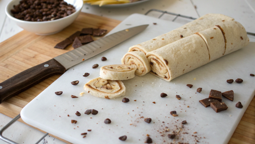 Fold and slice the mini banana bites
