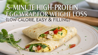 5-Minute High-Protein Egg Wrap for Weight Loss (Low-Calorie, Easy & Filling)