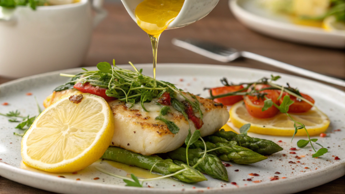 Delicious perfectly cooked meal with rich colors