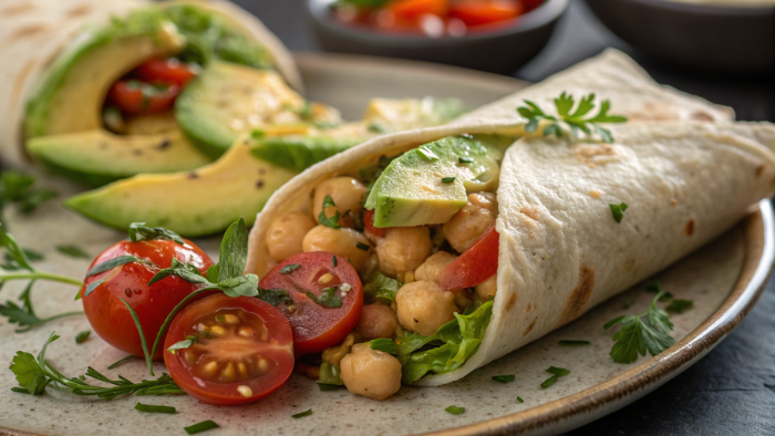Avocado wrap close-up