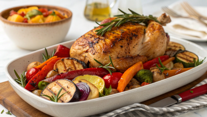 Close-up shot of delicious seasoned meal