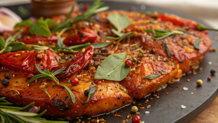 Perfectly seasoned food ready to serve