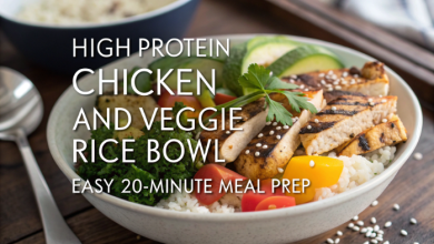 Healthy High-Protein Chicken & Veggie Rice Bowl (Easy 20-Minute Meal Prep)