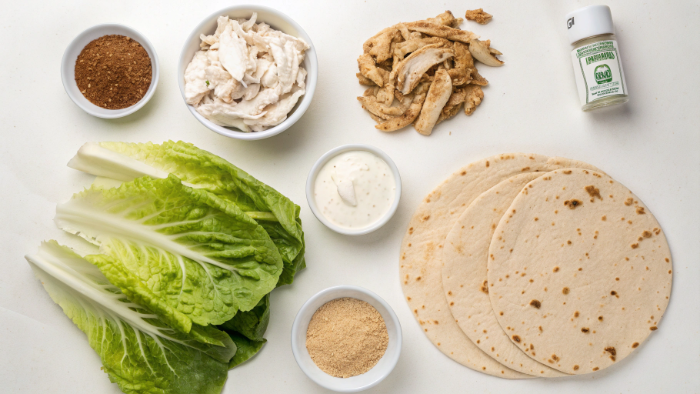 Ingredients for chicken wrap