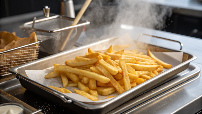 Perfect extra crispy fries served hot