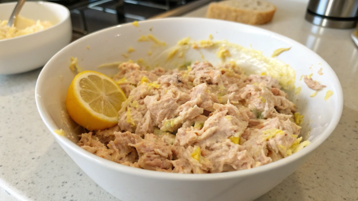Mixing Tuna Filling